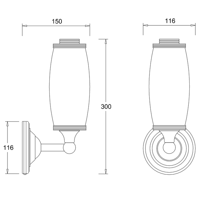 Burlington Round Traditional Bathroom Light With Base