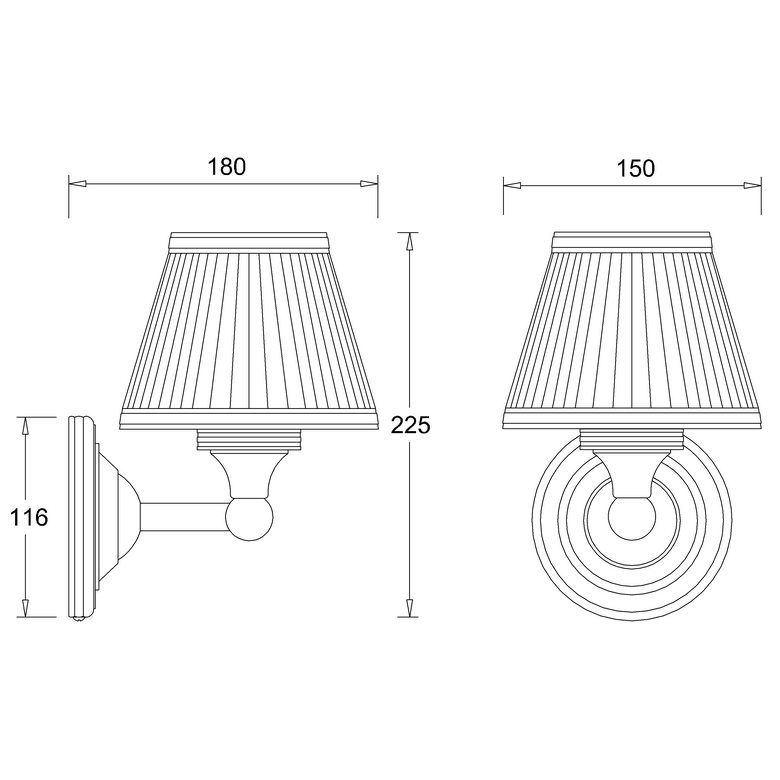Burlington Round Traditional Bathroom Light With Base