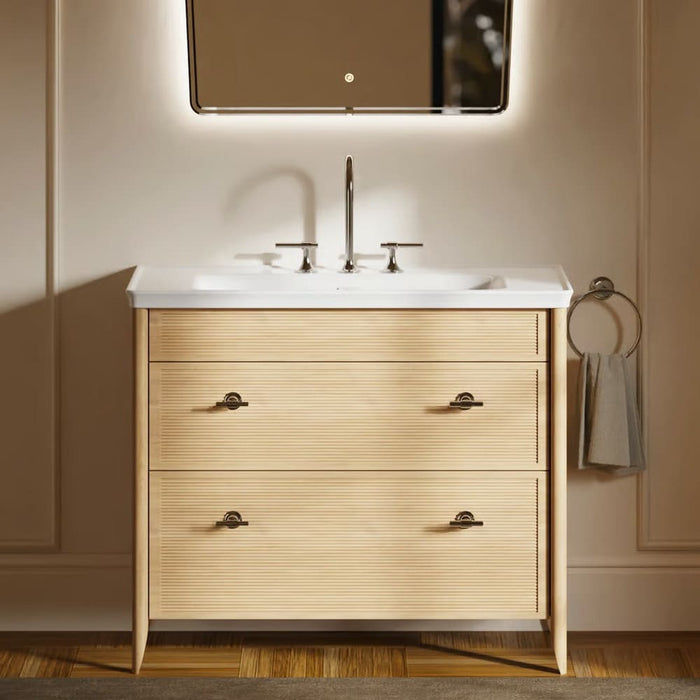 Burlington Strand 1000mm 2 Drawer Floorstanding Vanity Unit with Ceramic Basin & Handles