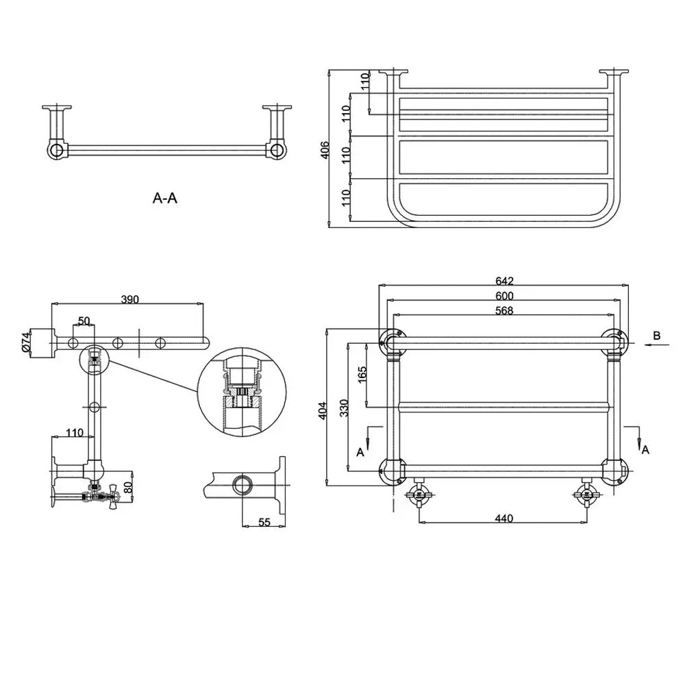 Burlington Strand Traditional Radiator - 404mm x 642mm