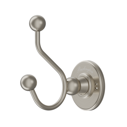 Burlington Traditional Double Robe Hook - Brushed Nickel