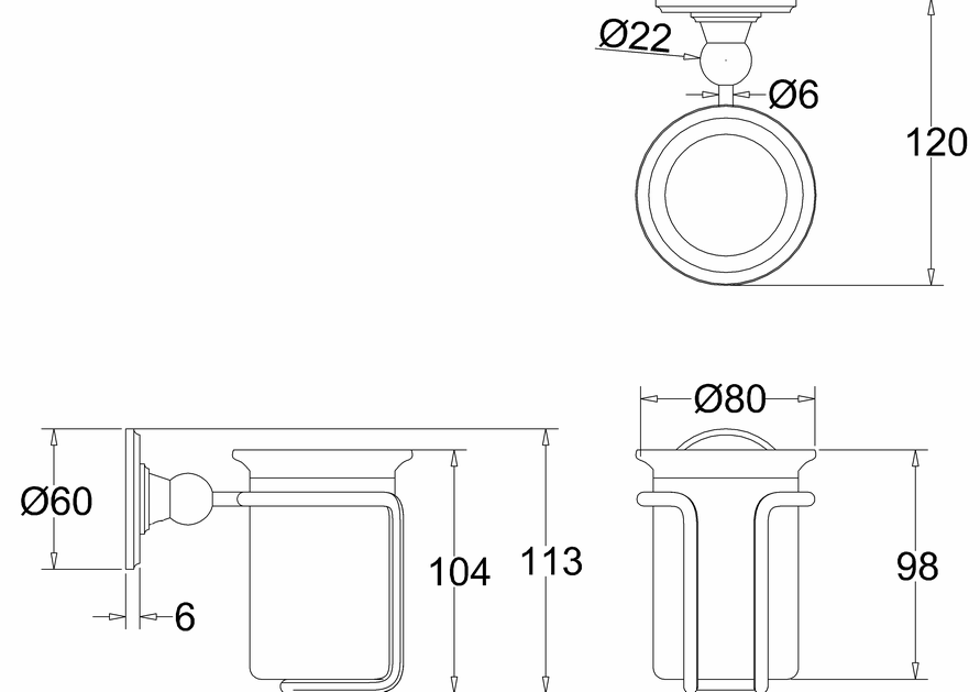 Burlington Traditional Tumbler and Holder - Holders