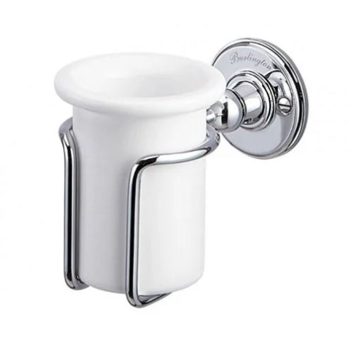 Burlington Traditional Tumbler and Holder - White/Chrome