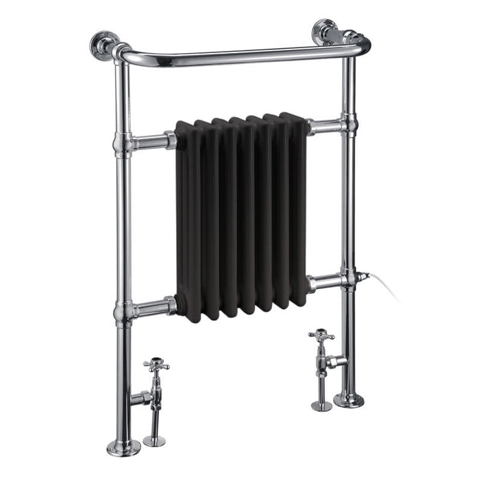 Burlington Trafalgar Towel Radiator - Black/Chrome - Heated