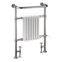 Burlington Trafalgar Towel Radiator - Chrome/White Heated