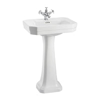 Burlington Victorian White Rectangular Basin With Pedestal