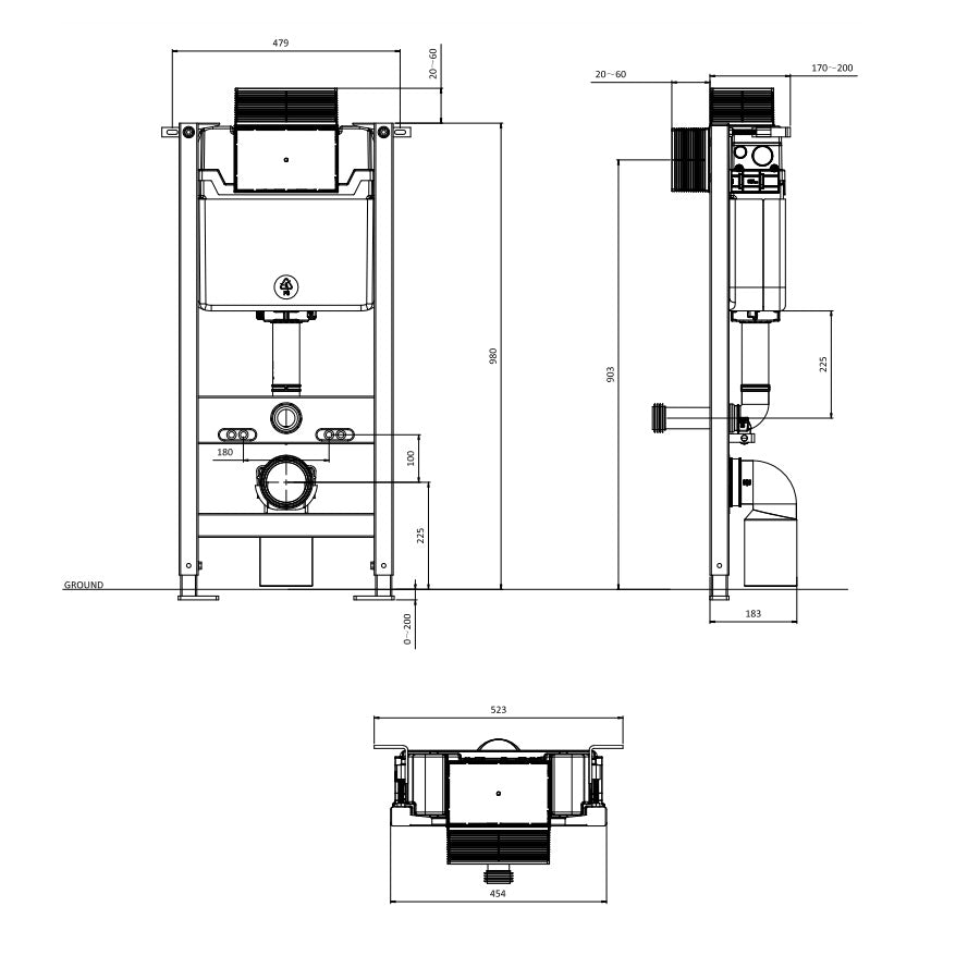 Burlington Wall Hung Concealed Cistern Frame