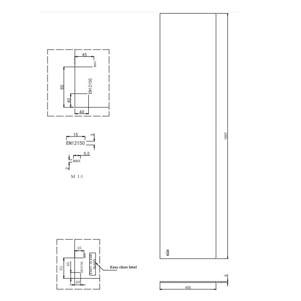 Burlington Wetroom Panel - 8mm Glass - Clear - Wet Room