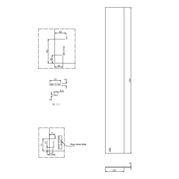 Burlington Wetroom Panel - 8mm Glass - Clear - Wet Room