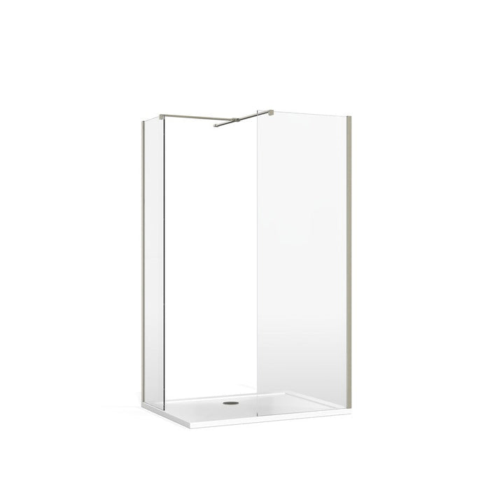 Burlington Wetroom Panel Shower Screen Brushed Nickel