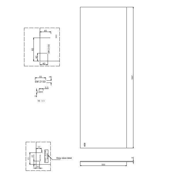 Burlington Wetroom Panel - 8mm Glass - Clear - Wet Room