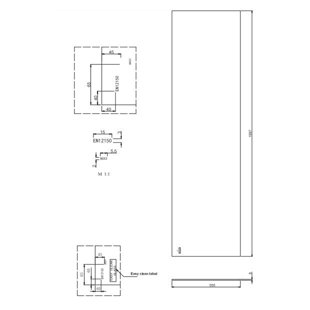 Burlington Wetroom Panel - 8mm Glass - Clear - Wet Room