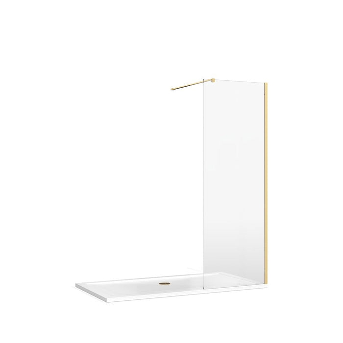 Burlington Wetroom Panel Shower Screen Gold - 255mm / Wall