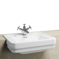 Burlington White Semi Recessed Basin 580mm - 1 Tap Hole