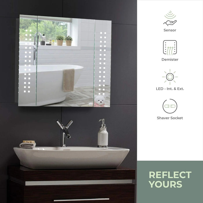 Galaxy LED Illuminated Mirror Cabinet - 600mm x 650mm