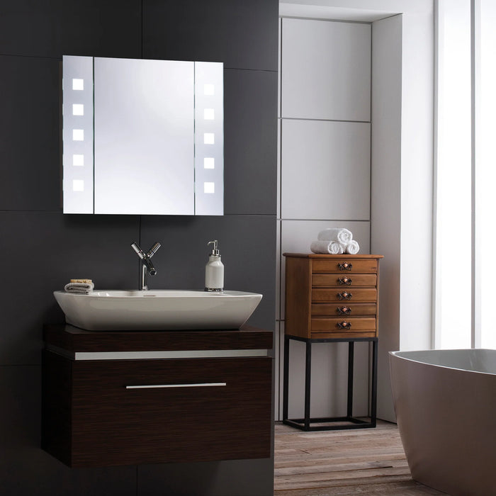 Atom LED Illuminated Mirror Cabinet - 600mm x 650mm