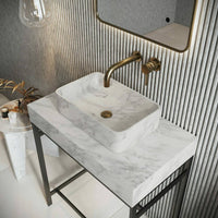 Scudo Sanctuary Marble Rectangular Countertop Basin - 420mm  Wide
