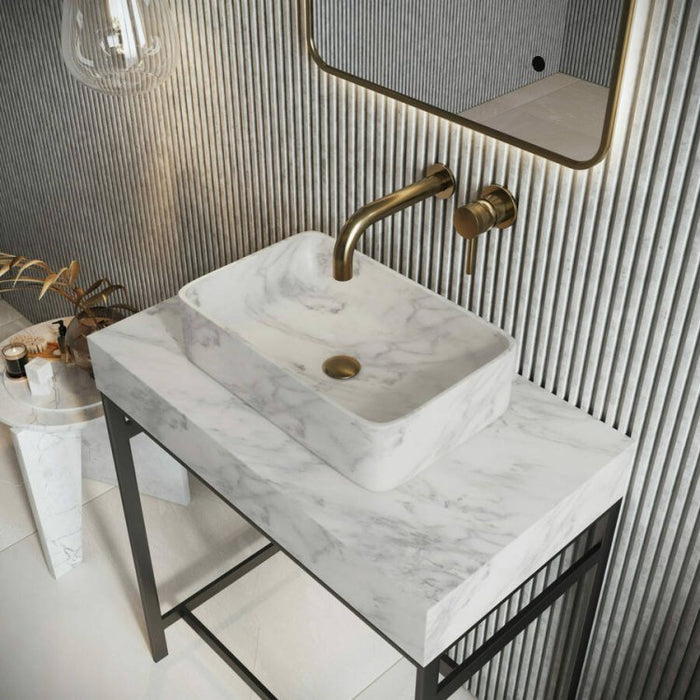 Scudo Sanctuary Marble Rectangular Countertop Basin - 420mm  Wide