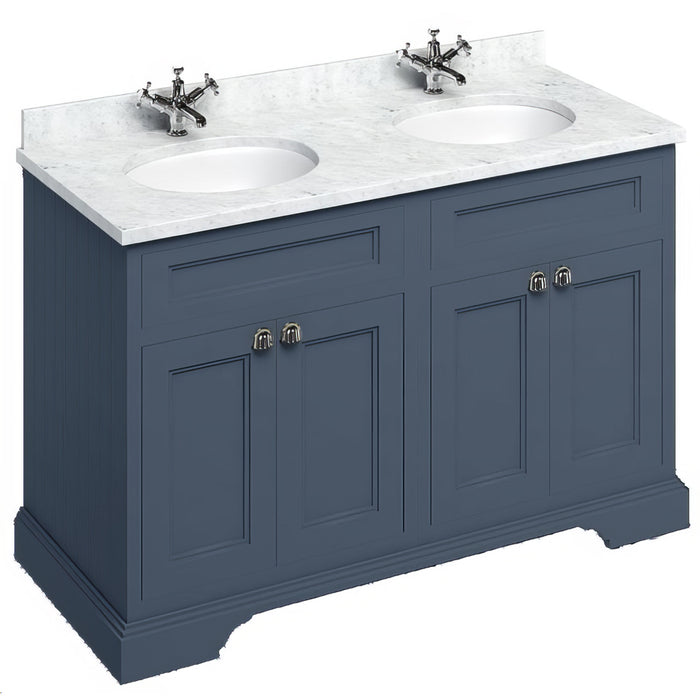 Burlington 1300mm 4 Door Floorstanding Vanity Unit with Worktop and Double Basin