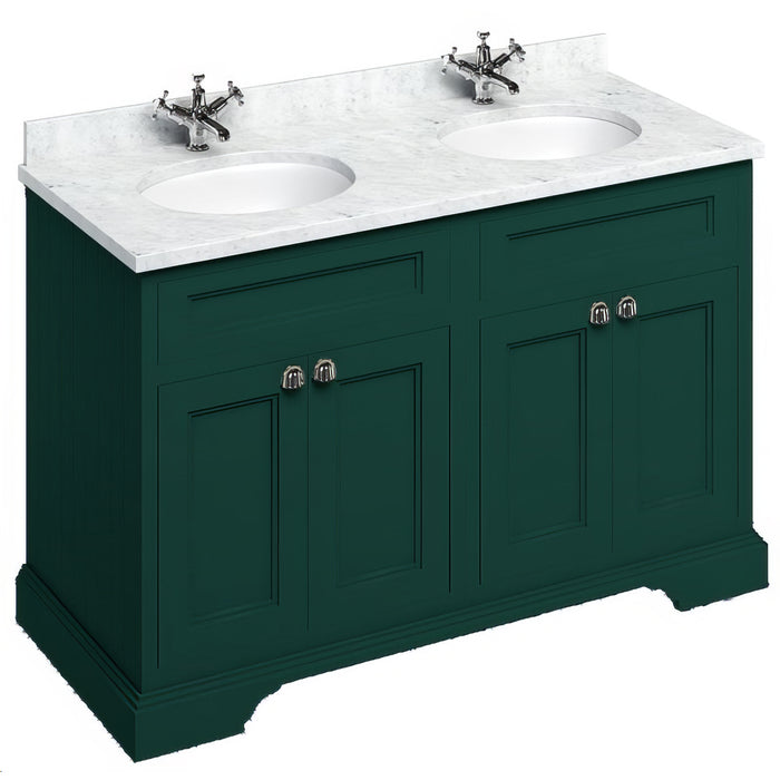 Burlington 1300mm 4 Door Floorstanding Vanity Unit with Worktop and Double Basin