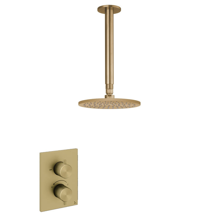 Crosswater 3ONE6 Stainless Steel Single Outlet Thermostatic Shower Valve with Shower Head
