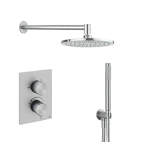 Crosswater 3ONE6 Stainless Steel Dual Outlet Thermostatic Shower Valve With Pencil Handset and Showerhead