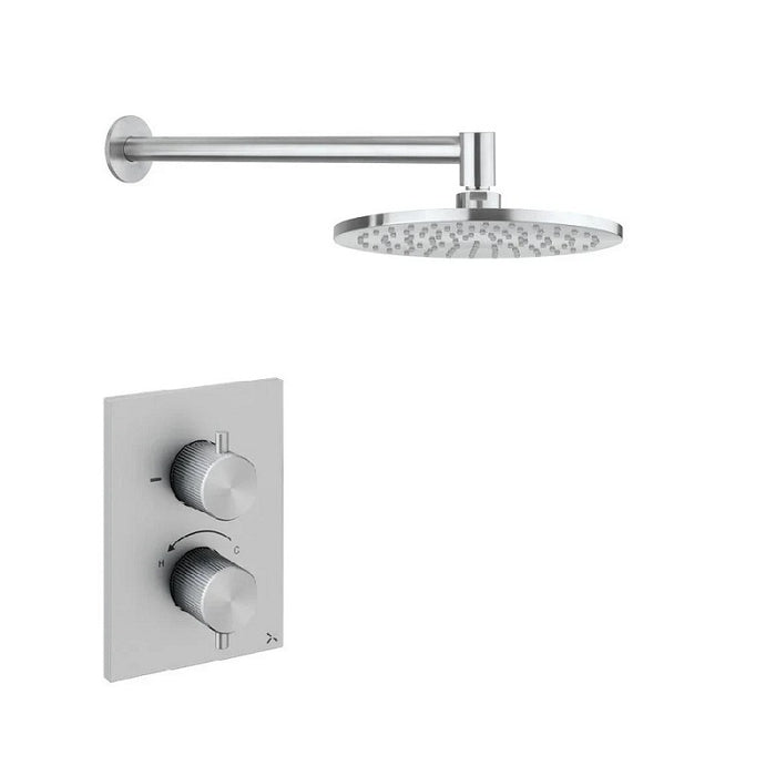 Crosswater 3ONE6 Stainless Steel Single Outlet Thermostatic Shower Valve with Shower Head