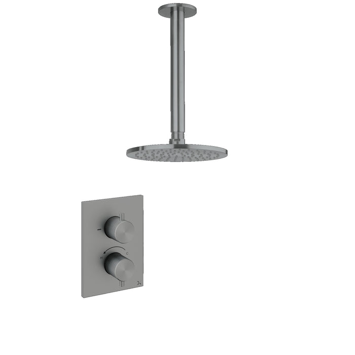 Crosswater 3ONE6 Stainless Steel Single Outlet Thermostatic Shower Valve with Shower Head