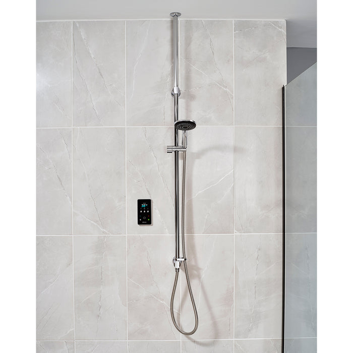 Triton ENVi Thermostatic Electric Shower with Ceiling Fed Shower Kit - Silver
