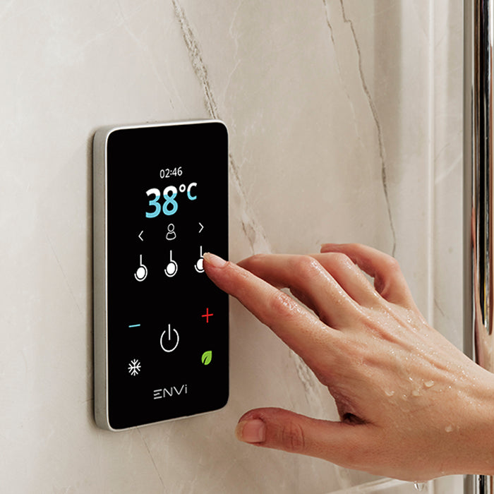 Triton ENVi Thermostatic Electric Shower with Ceiling Fed Shower Kit - Silver