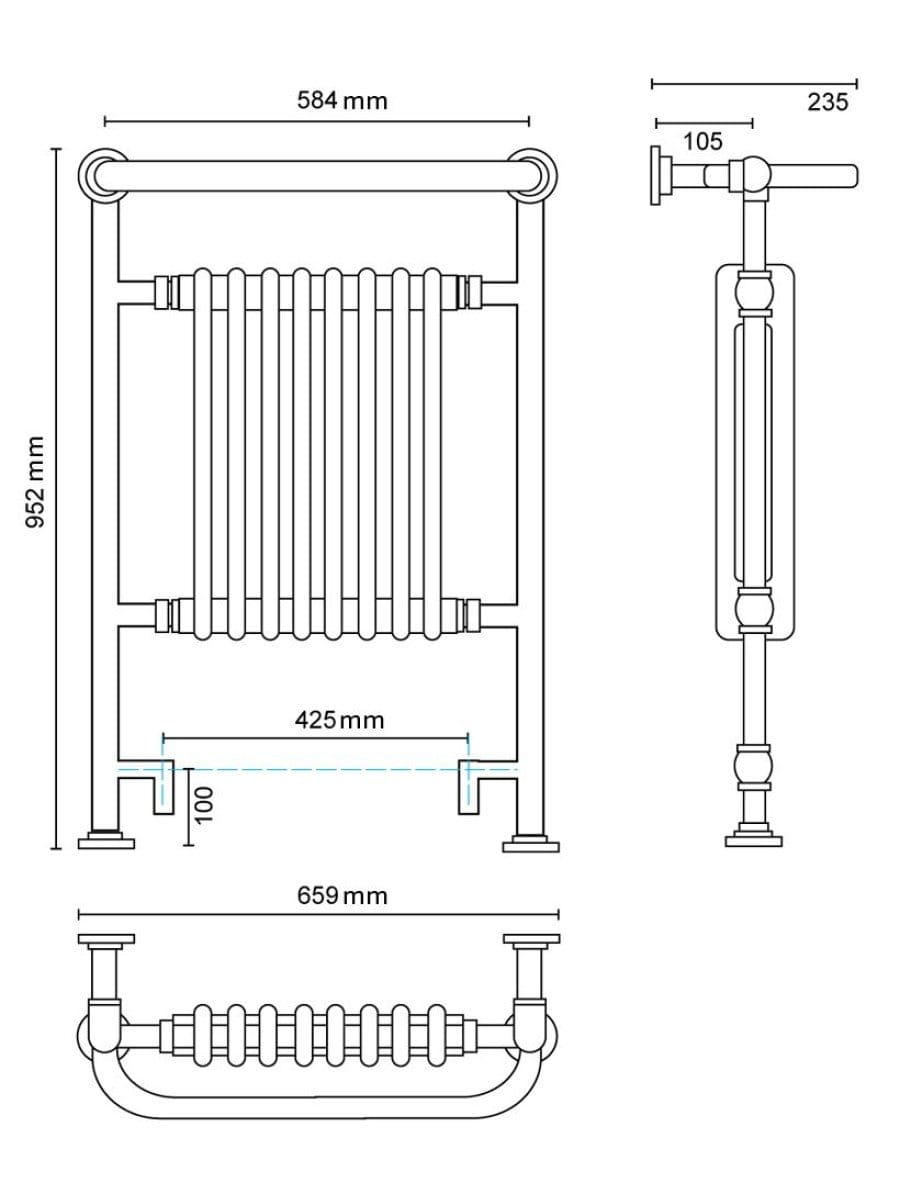 CHAPEL 1 950 x 660 Heated Towel Rail