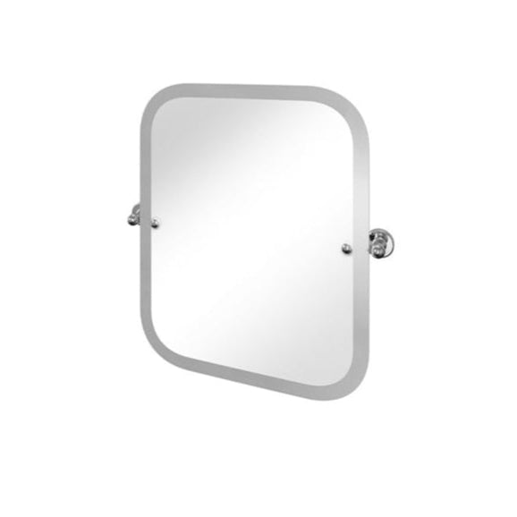 Burlington Rectangular Swivel Mirror with Curved Corners - Chrome