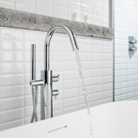 Crosswater Kai Lever Floor Standing Bath Shower Mixer Tap With Kit - Chrome