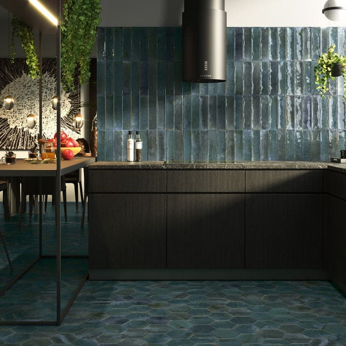 Cipresso Blue Glossy Ceramic Wall Tile