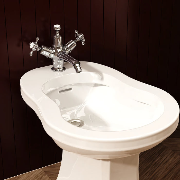 Burlington Claremont 1 Hole Quarter Turn Bidet Mixer Tap With Pop Up Waste - Chrome