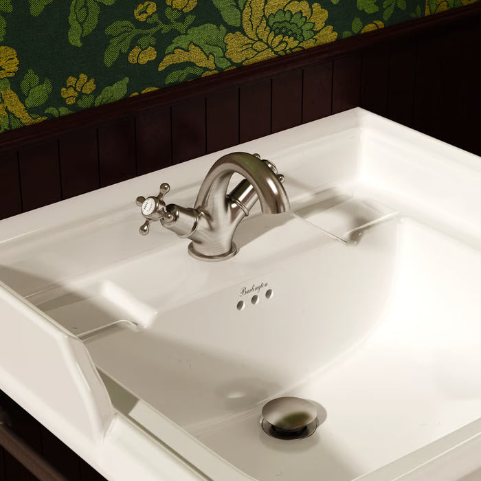 Burlington Deck Mounted Basin Mixer Tap With Claremont Handles