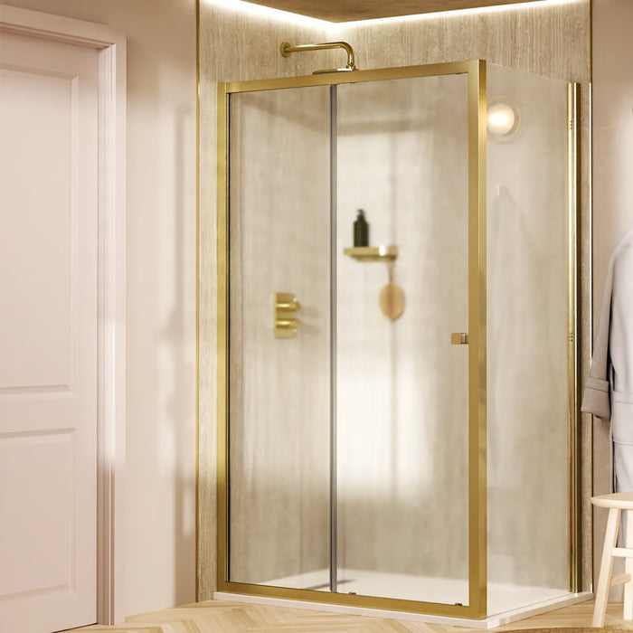 Crosswater Clear 6 Single Sliding Shower Door With Side Panel