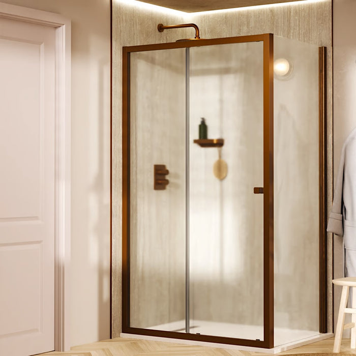 Crosswater Clear 6 Single Sliding Shower Door With Side Panel
