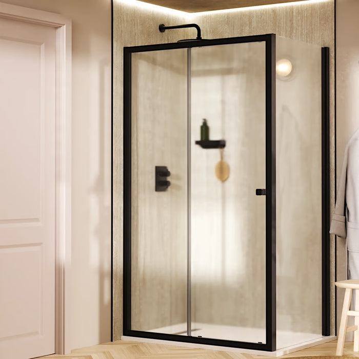 Crosswater Clear 6 Single Sliding Shower Door With Side Panel