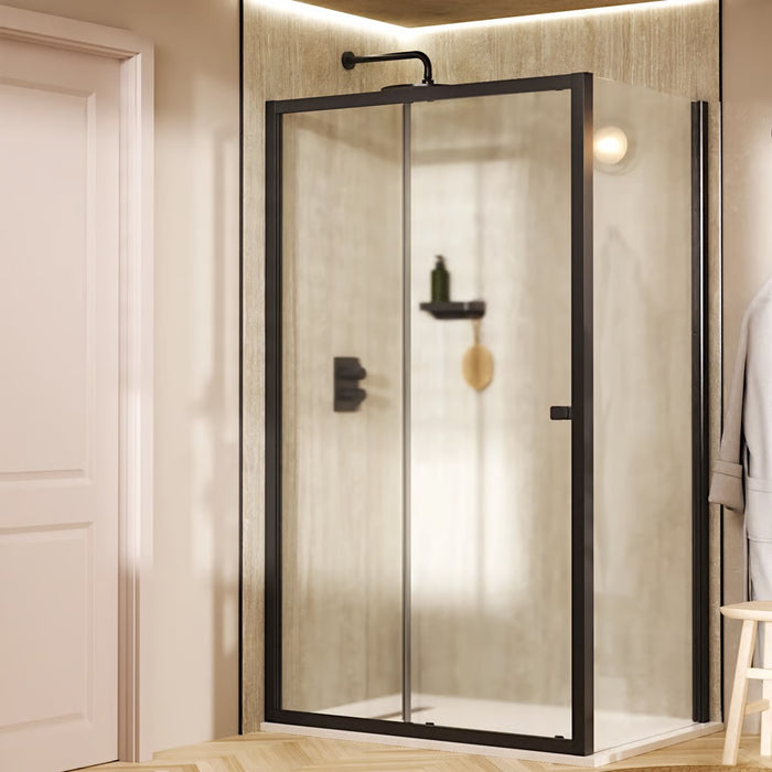 Crosswater Clear 6 Single Sliding Shower Door With Side Panel