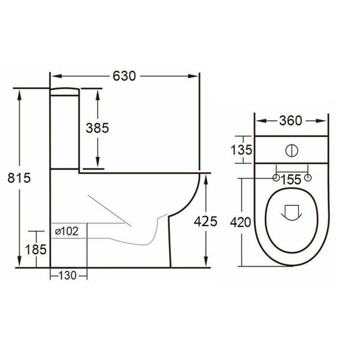 Eastbrook Osterley Eco Vortex Comfort Height Back To Wall Close Coupled Toilet With Soft Close Seat and Cistern