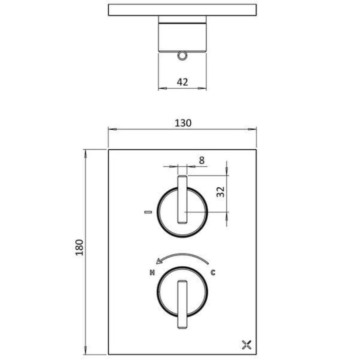 Crosswater 3ONE6 3 Outlet Shower Valve - Slate - Shower