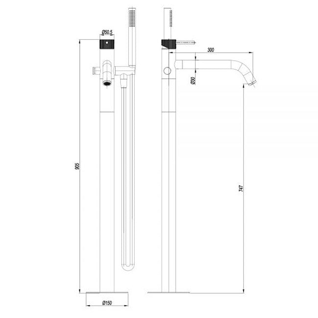 Crosswater 3ONE6 Floor Standing Bath Shower Mixer Mono