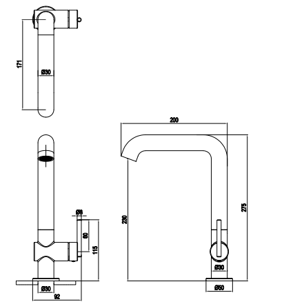 Crosswater 3ONE6 Single Lever Tall Basin Mixer Tap