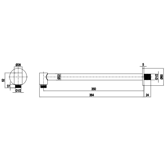 Crosswater 3ONE6 Stainless Steel Single Outlet Thermostatic