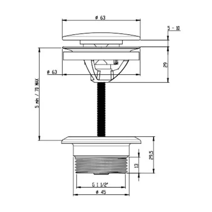 Crosswater 3ONE6 Universal Basin Waste