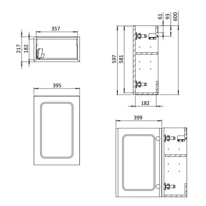 Crosswater Alo 1 Door Wall Hung Vanity Unit With Basin