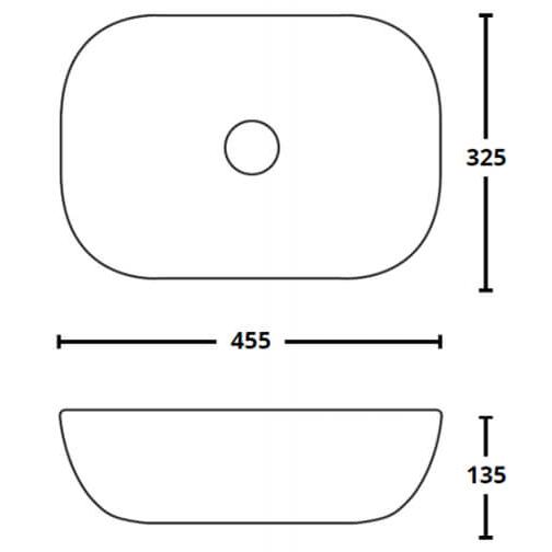 Crosswater Amalfi Countertop Basin - 455mm Wide - No TH