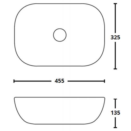 Crosswater Amalfi Countertop Basin - 455mm Wide - No TH