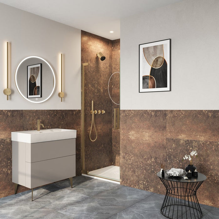 Crosswater Asura 8mm Recessed Hinged Shower Door - Brushed